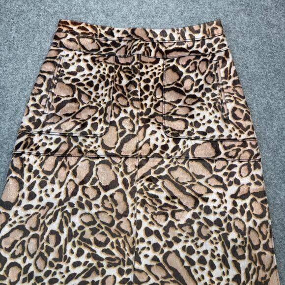 BCBG Maxazria Faux Fur Leopard Print Margaux A-Line Skirt Size 8 NEW - Picture 3 of 9
